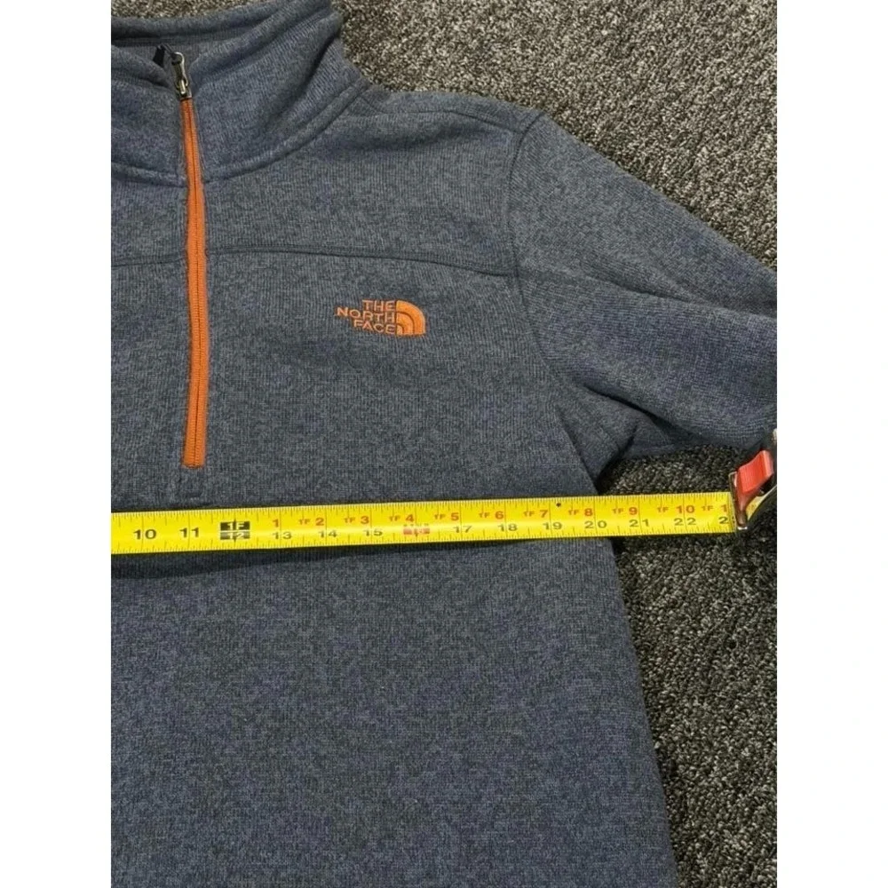 The North Face Men Medium Blue‎ Fleece 1/4 Zip Pullover Jacket Embroidered Logo
